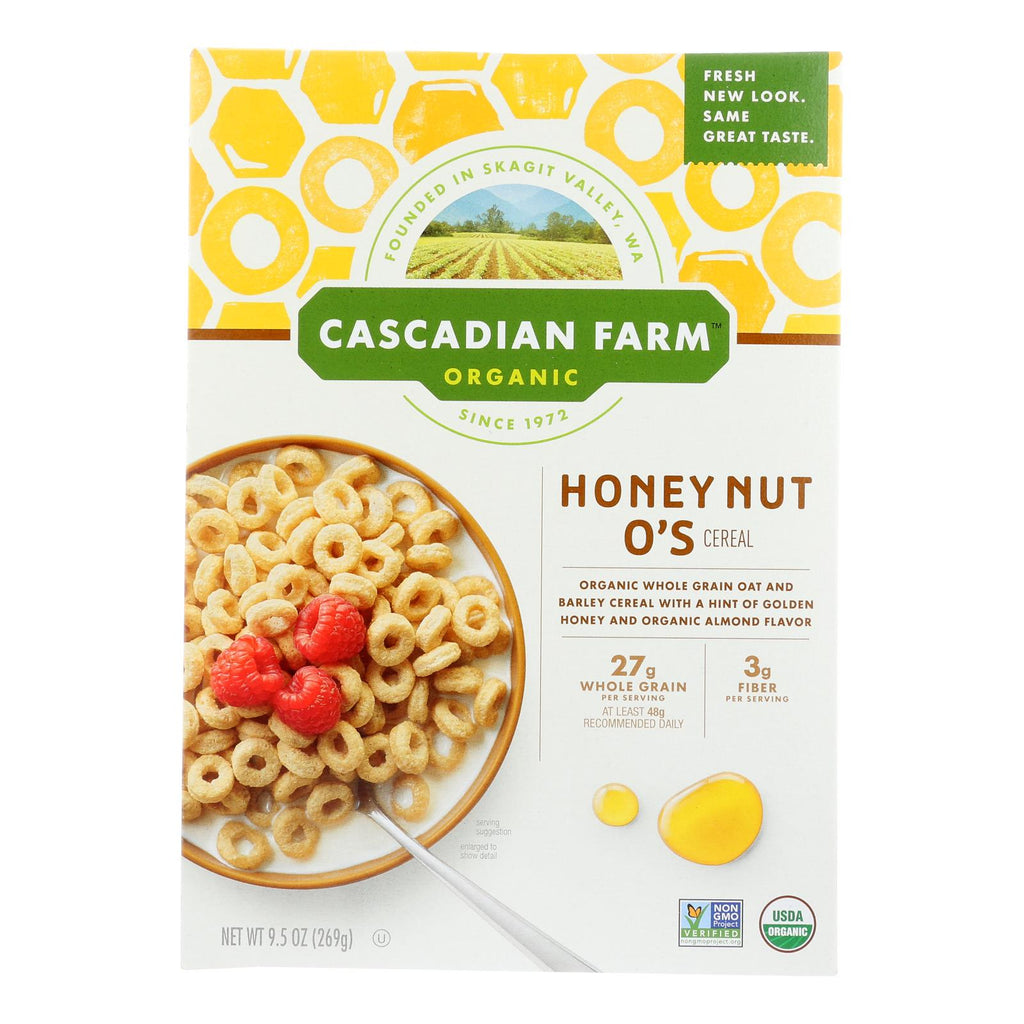 Cascadian Farm Organic Cereal - Honey Nut Os - Case Of 12 - 9.5 Oz - Lakehouse Foods