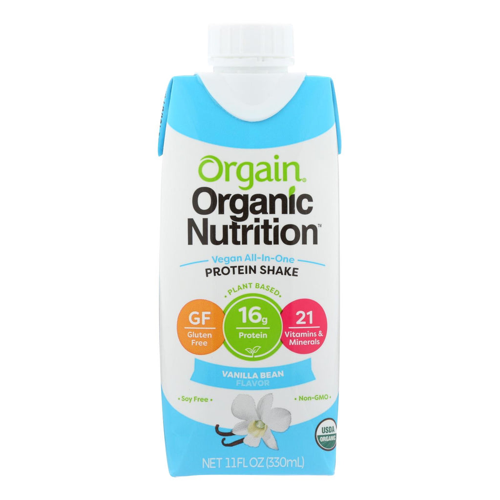 Orgain Organic Nutritional Shakes - Sweet Vanilla Bean - Case Of 12 - 11 Fl Oz. - Lakehouse Foods