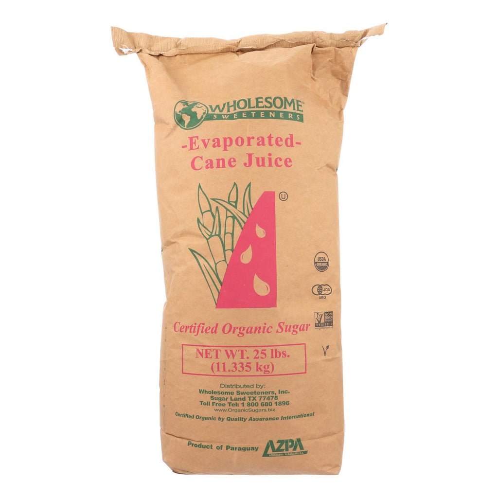 Wholesome Sweeteners Cane Sugar Organic And Natural - Single Bulk Item - 25lb - Lakehouse Foods