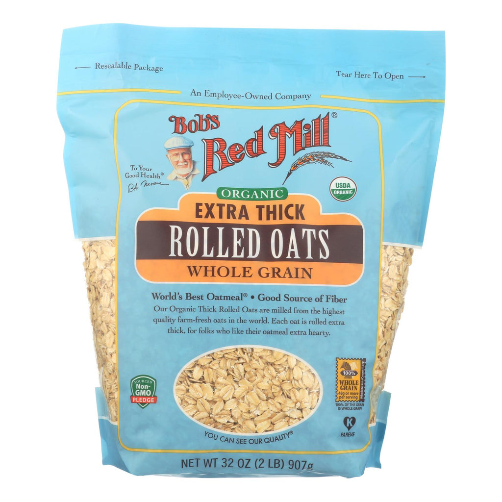 Bob's Red Mill - Oats - Organic Extra Thick Rolled Oats - Whole Grain - Case Of 4 - 32 Oz. - Lakehouse Foods
