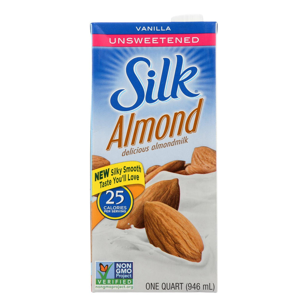 Silk Pure Almond Milk - Unsweetened Vanilla - Case Of 6 - 32 Fl Oz. - Lakehouse Foods