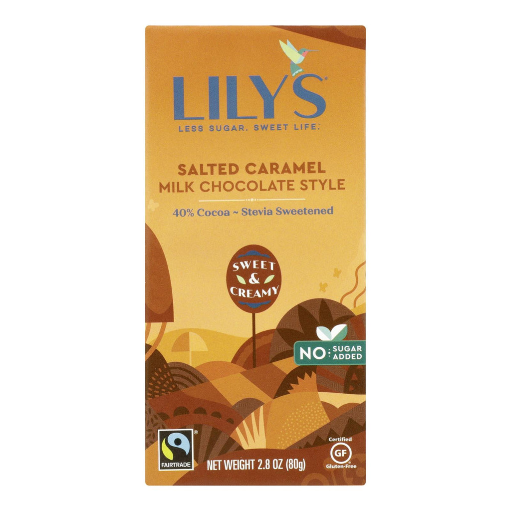 Lily's Sweets Chocolate Bar - Caramelized & Salted - Case Of 12 - 2.80 Oz. - Lakehouse Foods