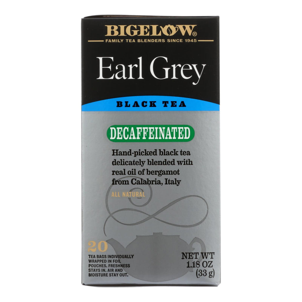 Bigelow Tea Earl Grey Decaffeinated Black Tea - Case Of 6 - 20 Bags - Lakehouse Foods