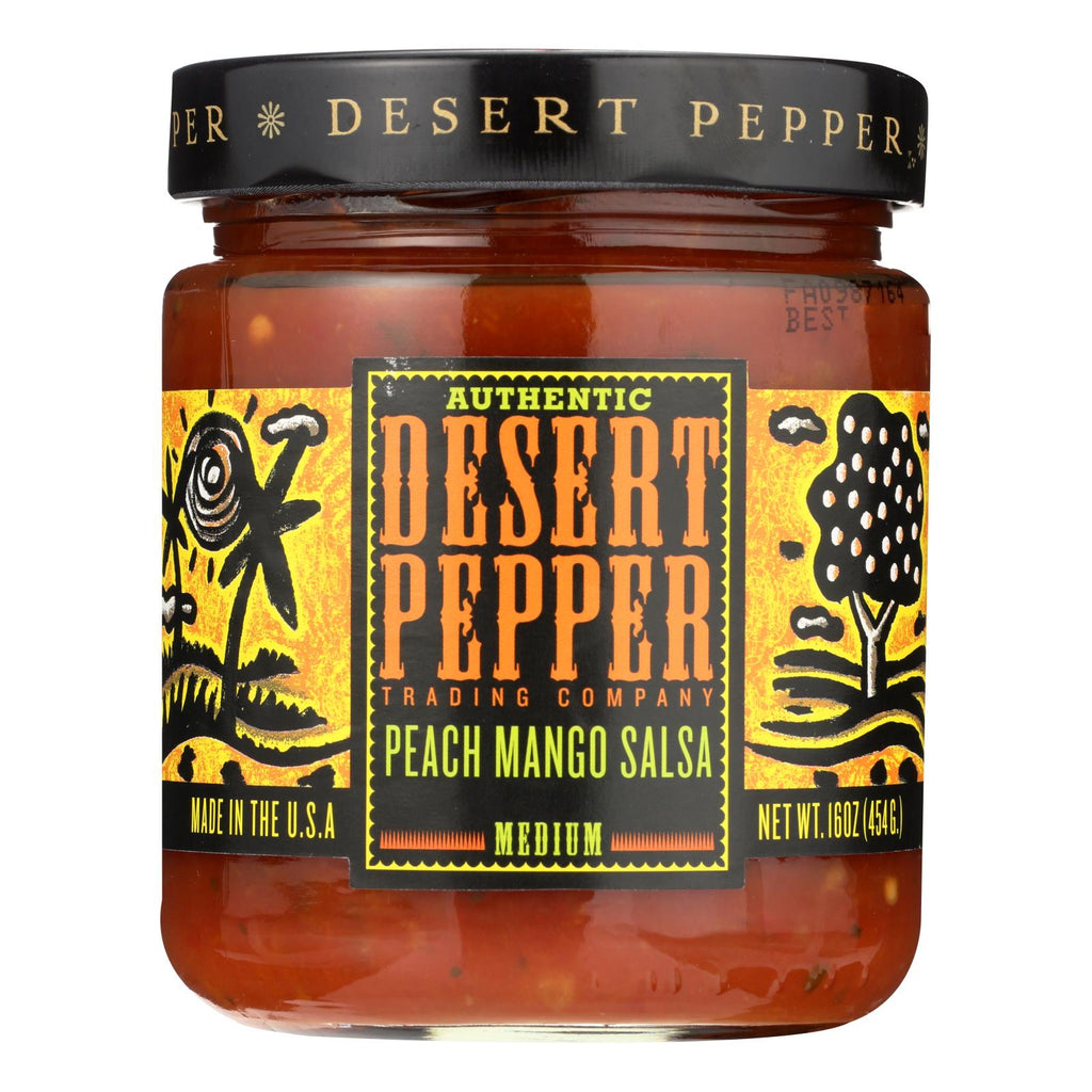 Desert Pepper Trading - Medium Hot Peach Mango Salsa - Case Of 6 - 16 Oz. - Lakehouse Foods