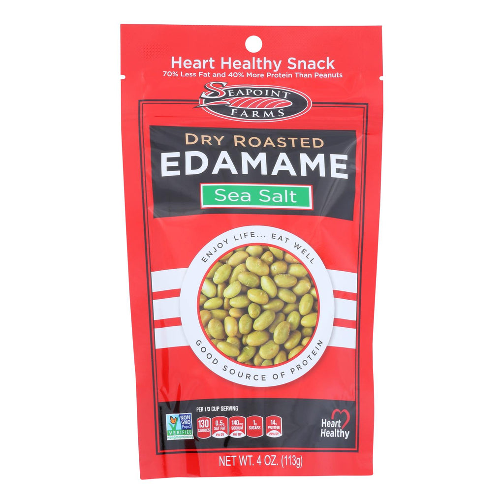 Seapoint Farms Dry Roasted Edamame - Sea Salt - Case Of 12 - 4 Oz. - Lakehouse Foods