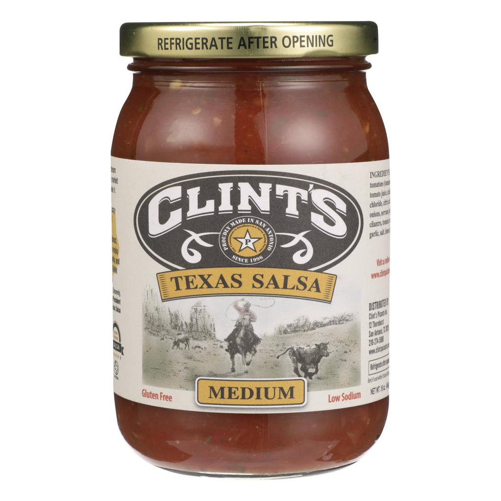 Clint's Salsa - Medium Mexican - Case Of 6 - 16 Oz. - Lakehouse Foods