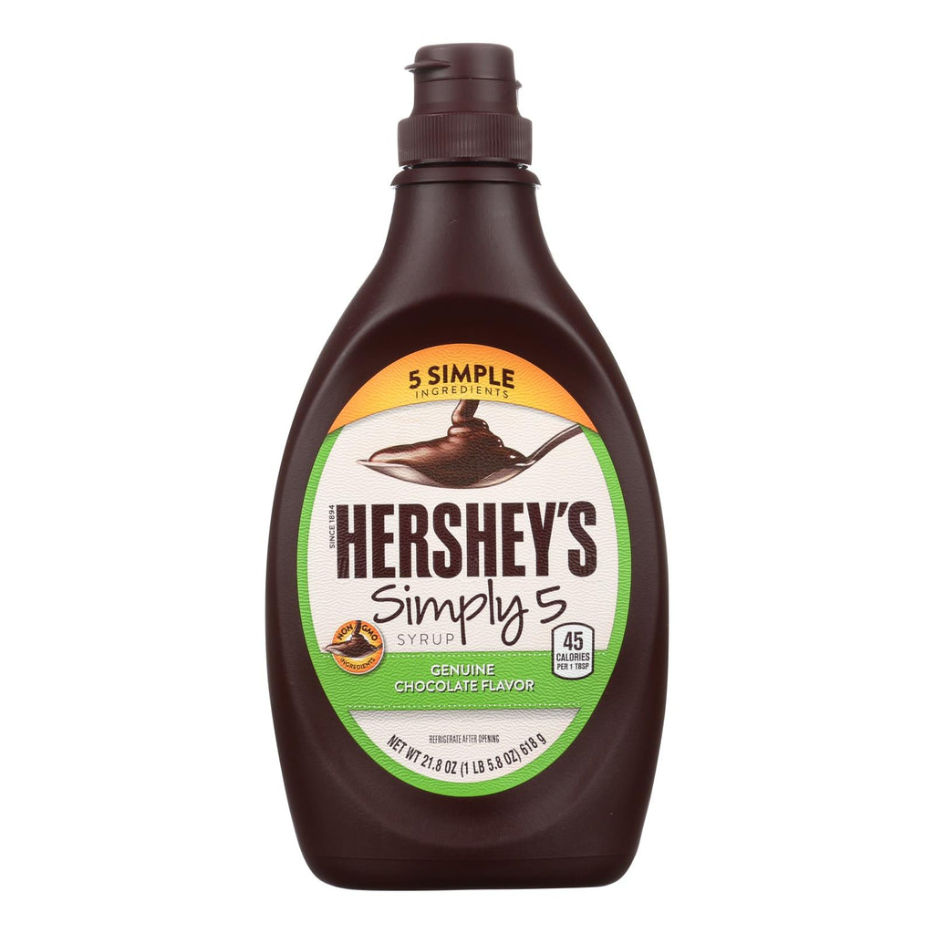 Hershey Chocolate Syrup - Simply 5 - Case Of 12 - 21.8 Oz - Lakehouse Foods