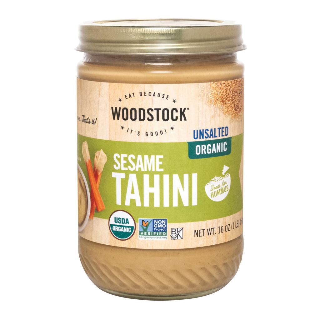 Woodstock Unsalted Organic Sesame Tahini - Case Of 12 - 16 Oz - Lakehouse Foods