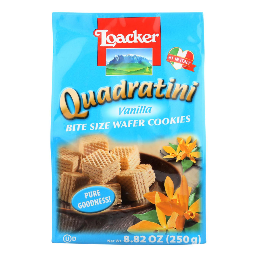 Loacker Quadratini Vanilla Wafer Cookies  - Case Of 6 - 8.82 Oz - Lakehouse Foods
