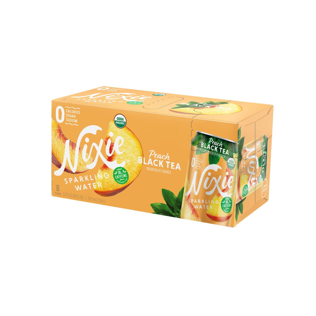 Nixie Sparkling Water - Sparkling Water Peach - Case Of 3 - 8-12 Fz - Lakehouse Foods