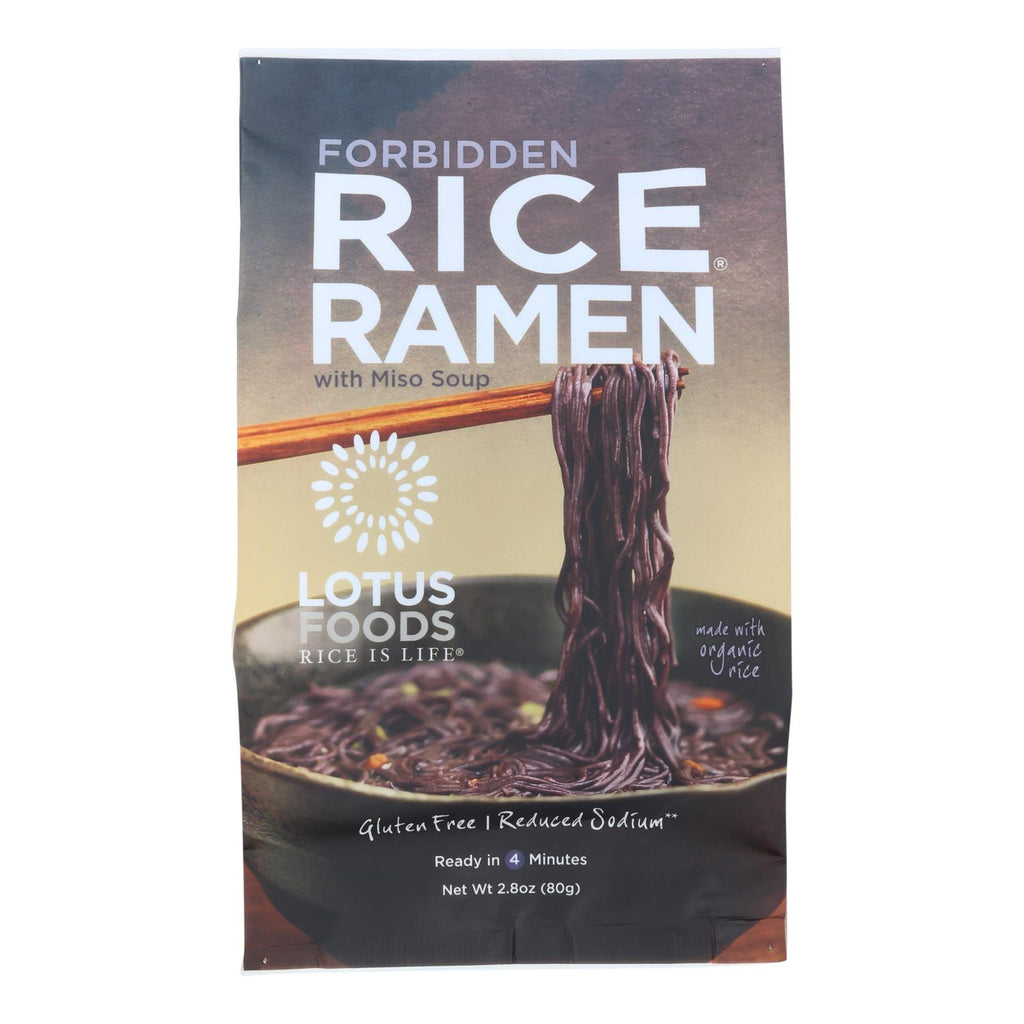Lotus Foods Ramen - Organic - Forbidden Rice - With Miso Soup - 2.8 Oz - Case Of 10 - Lakehouse Foods