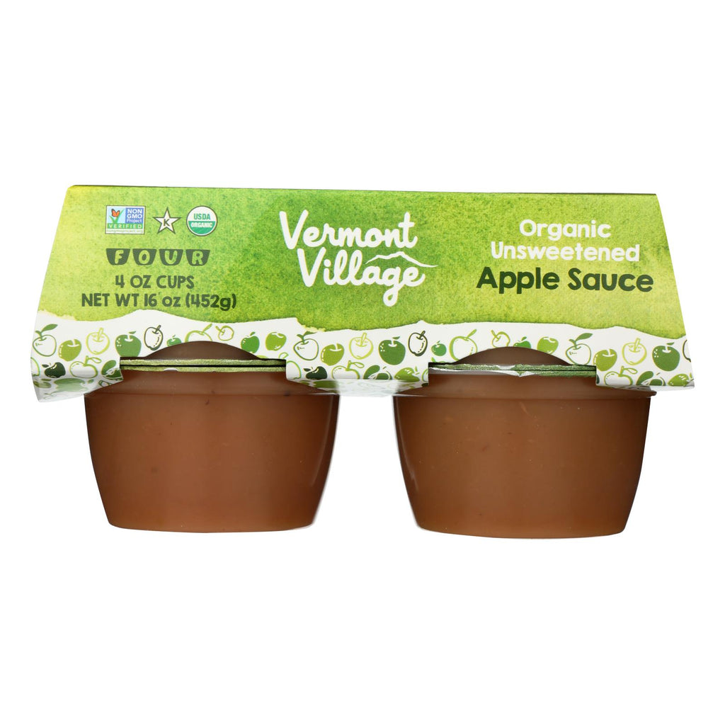Vermont Village Organic Applesauce - Unsweetened - Case Of 12 - 4 Oz. - Lakehouse Foods