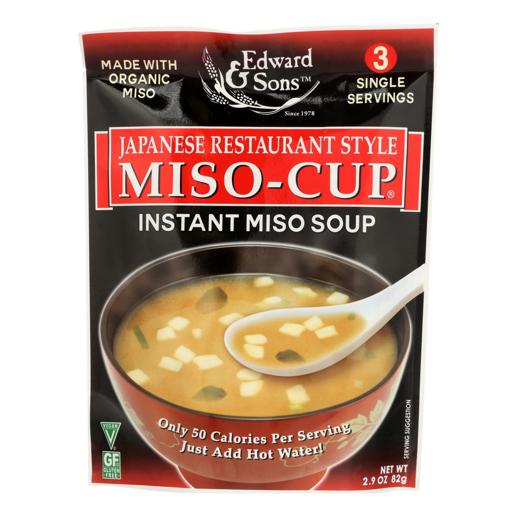 Edward And Sons Miso Cup Soup - Japanese Restaurant Style - Case Of 6 - 2.9 Oz. - Lakehouse Foods