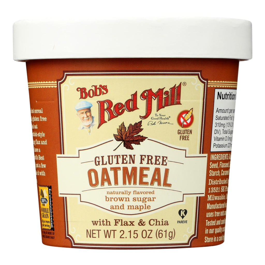 Bob's Red Mill - Gluten Free Oatmeal Cup Brown Sugar And Maple - 2.15 Oz - Case Of 12 - Lakehouse Foods