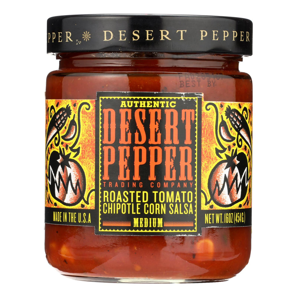 Desert Pepper Trading - Medium Hot Roasted Tomato Chipotle Corn Salsa - Case Of 6 - 16 Oz. - Lakehouse Foods