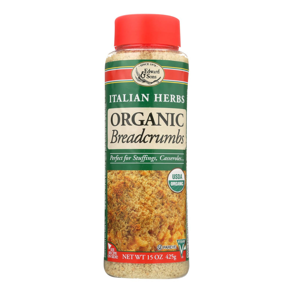 Edward And Sons Organic Italian Herb Breadcrumbs - Case Of 6 - 15 Oz. - Lakehouse Foods