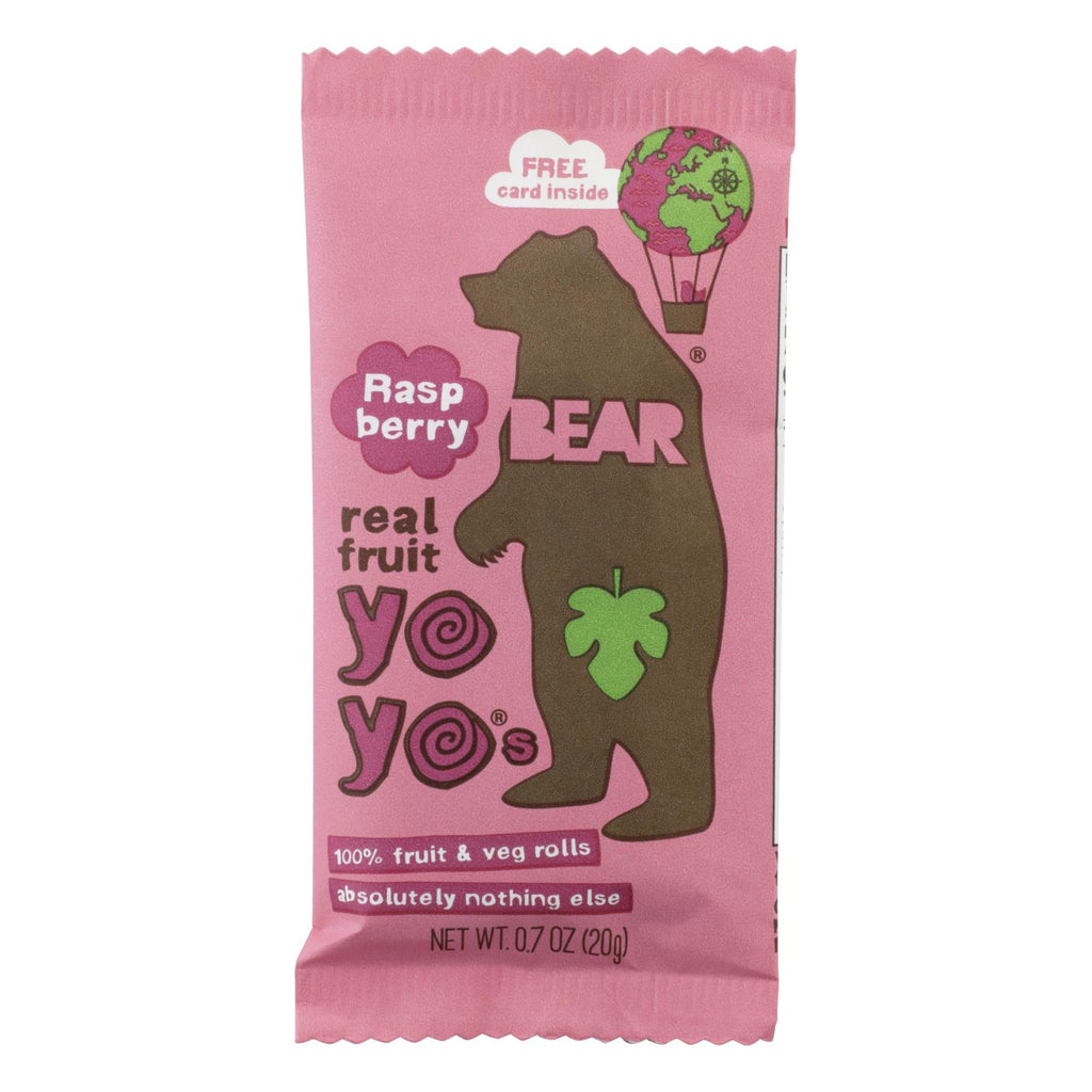 Bear Real Fruit Yoyo Snack - Raspberry - Case Of 6 - 3.5 Oz. - Lakehouse Foods