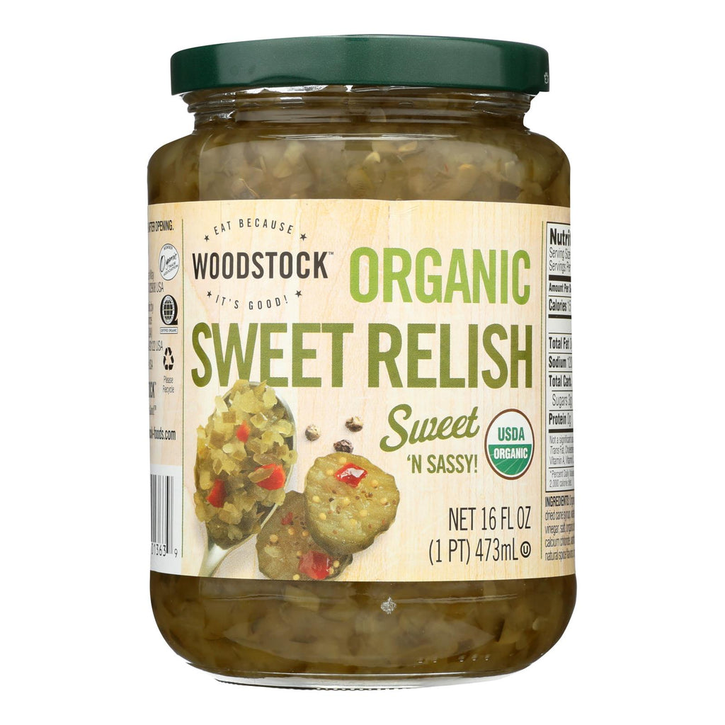 Woodstock Organic Sweet Relish - Case Of 12 - 16 Oz - Lakehouse Foods