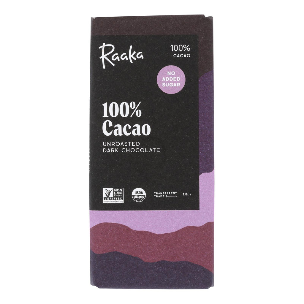 Raaka Chocolate - Bar 100% Cacao - Case Of 12 - 1.8 Oz - Lakehouse Foods