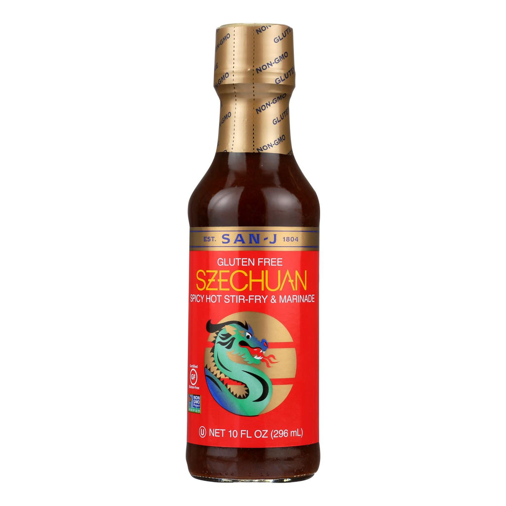 San - J Cooking Sauce - Szechuan - Case Of 6 - 10 Fl Oz. - Lakehouse Foods