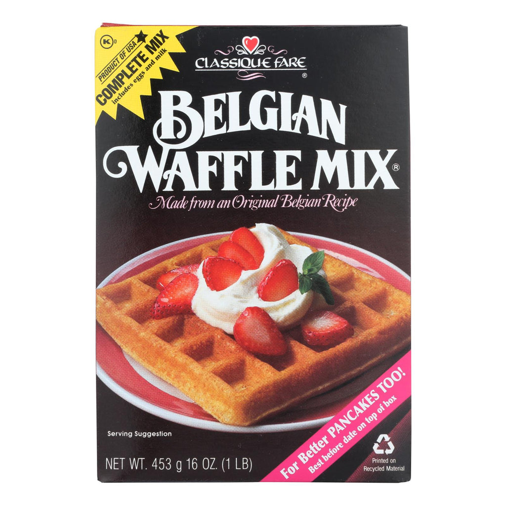 Classique Fare Belgian Waffle Mix - Case Of 6 - 16 Oz. - Lakehouse Foods