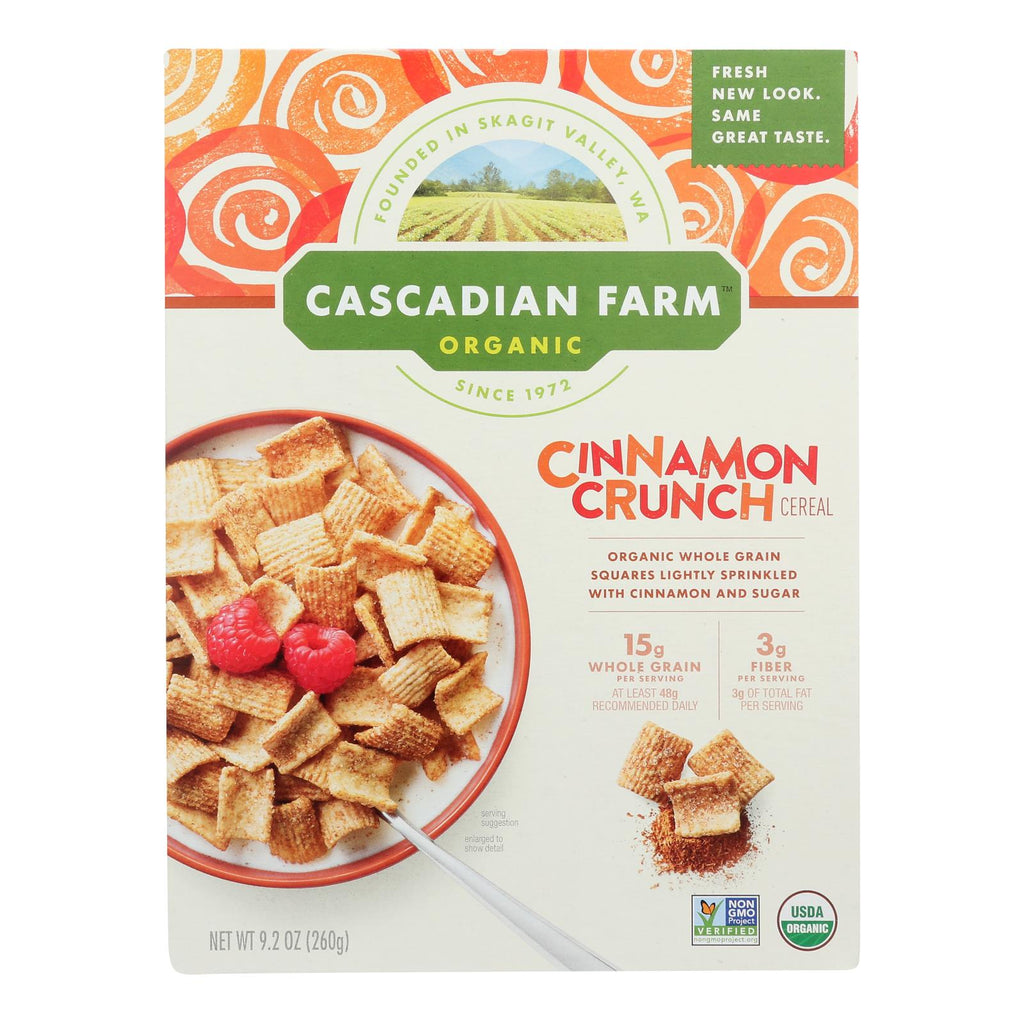 Cascadian Farm Organic Cereal - Cinnamon Crunch - Case Of 10 - 9.2 Oz - Lakehouse Foods