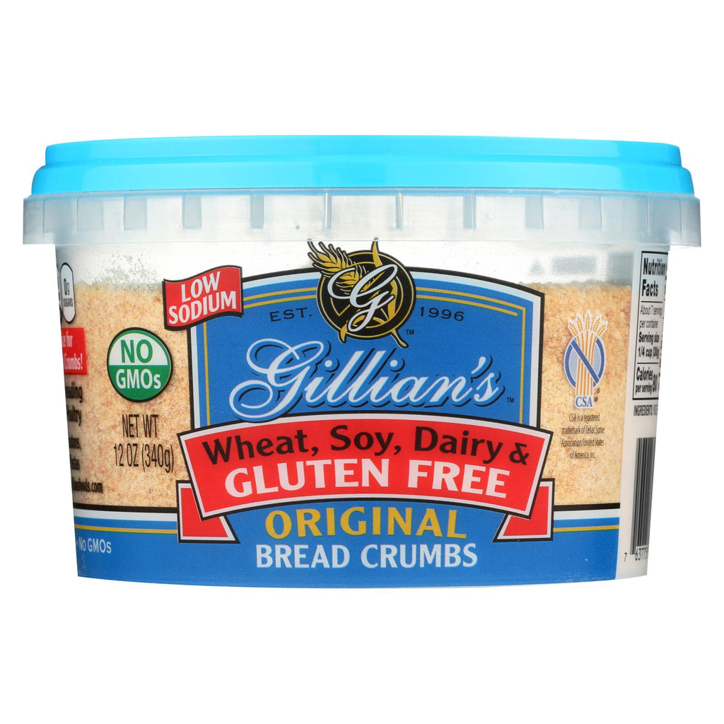 Gillian's Food Plain Bread Crumbs - Original - Case Of 12 - 12 Oz. - Lakehouse Foods