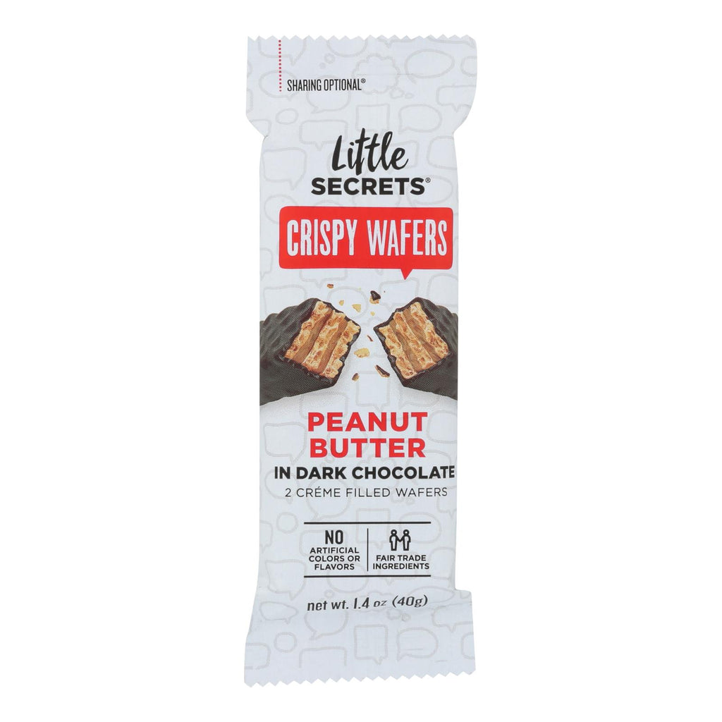 Little Secrets Crispy Wafer - Peanut Butter In Dark Chocolate - Case Of 12 - 1.4 Oz. - Lakehouse Foods