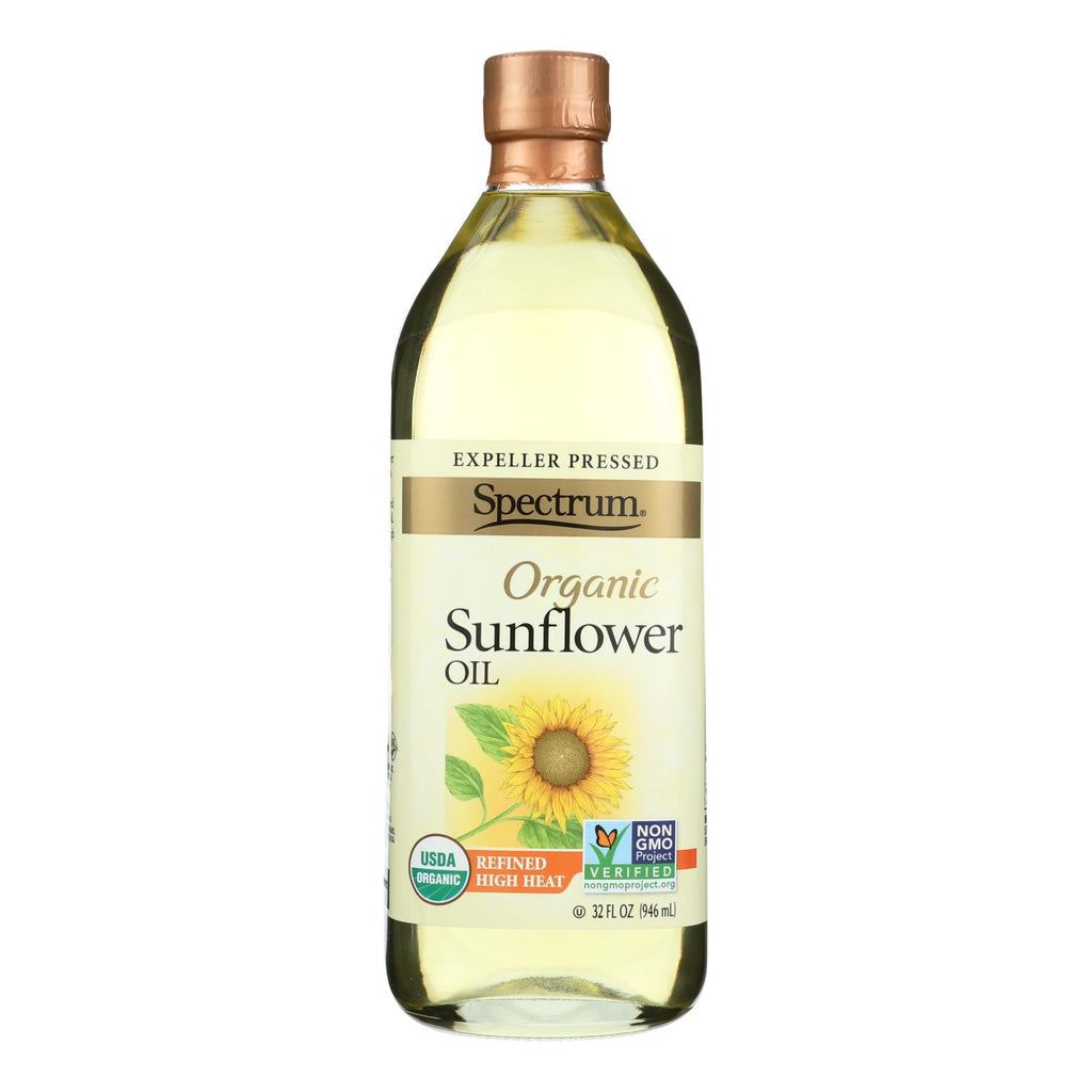 Spectrum Naturals High Heat Refined Organic Sunflower Oil - Case Of 12 - 32 Fl Oz. - Lakehouse Foods