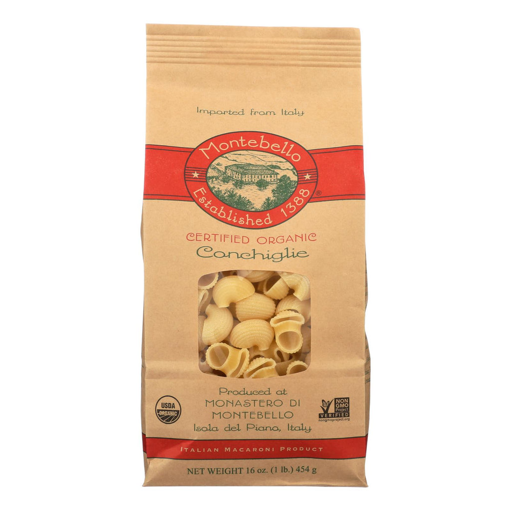 Montebello Organic Pasta - Conchiglia - Case Of 12 - 1 Lb. - Lakehouse Foods