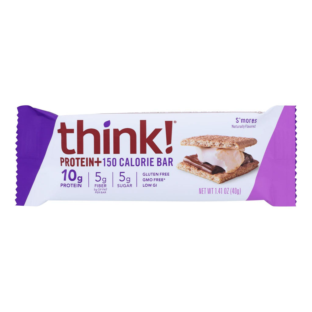 Think! Thin Protein And Fiber Bar - S'mores - Case Of 10 - 1.41 Oz - Lakehouse Foods
