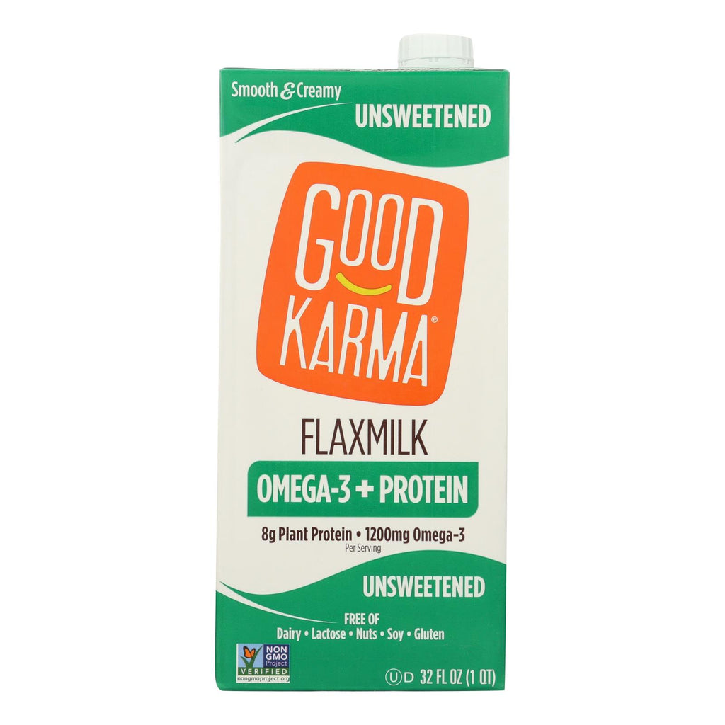 Good Karma Flax Milk - Protein - Vanilla - Case Of 6 - 32 Fl Oz - Lakehouse Foods