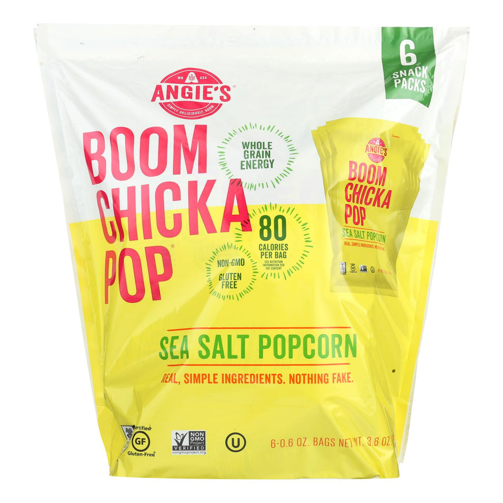 Angie's Kettle Corn Popcorn - Boomchickapop - Sea Salt - Case Of 4 - 6-.6 Oz - Lakehouse Foods