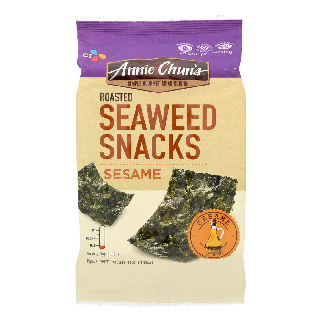 Annie Chun's Seaweed Snacks Roasted Sesame - Case Of 12 - 0.35 Oz. - Lakehouse Foods