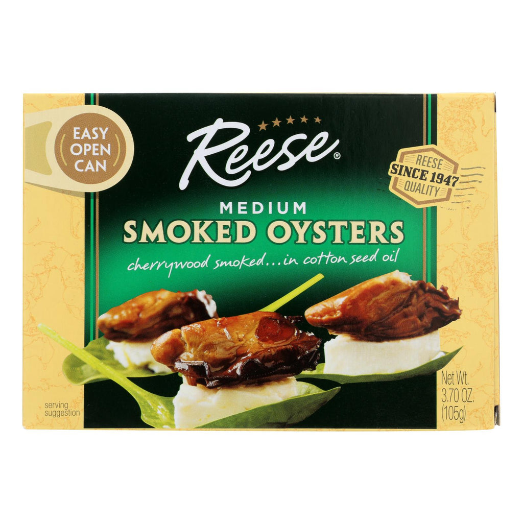 Reese Oysters - Smoked - Medium - 3.7 Oz - Case Of 10 - Lakehouse Foods