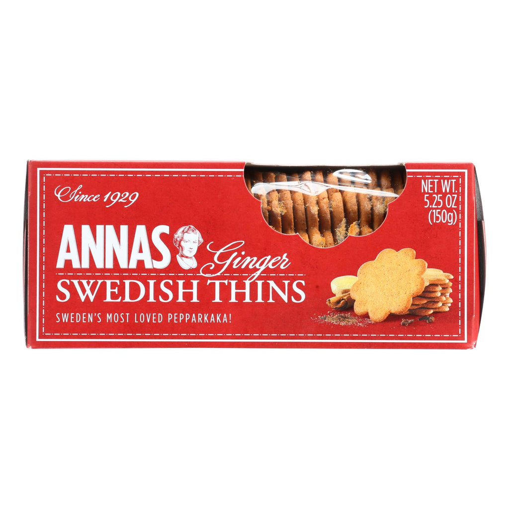 Annas Ginger Thins - Original - Case Of 12 - 5.25 Oz. - Lakehouse Foods
