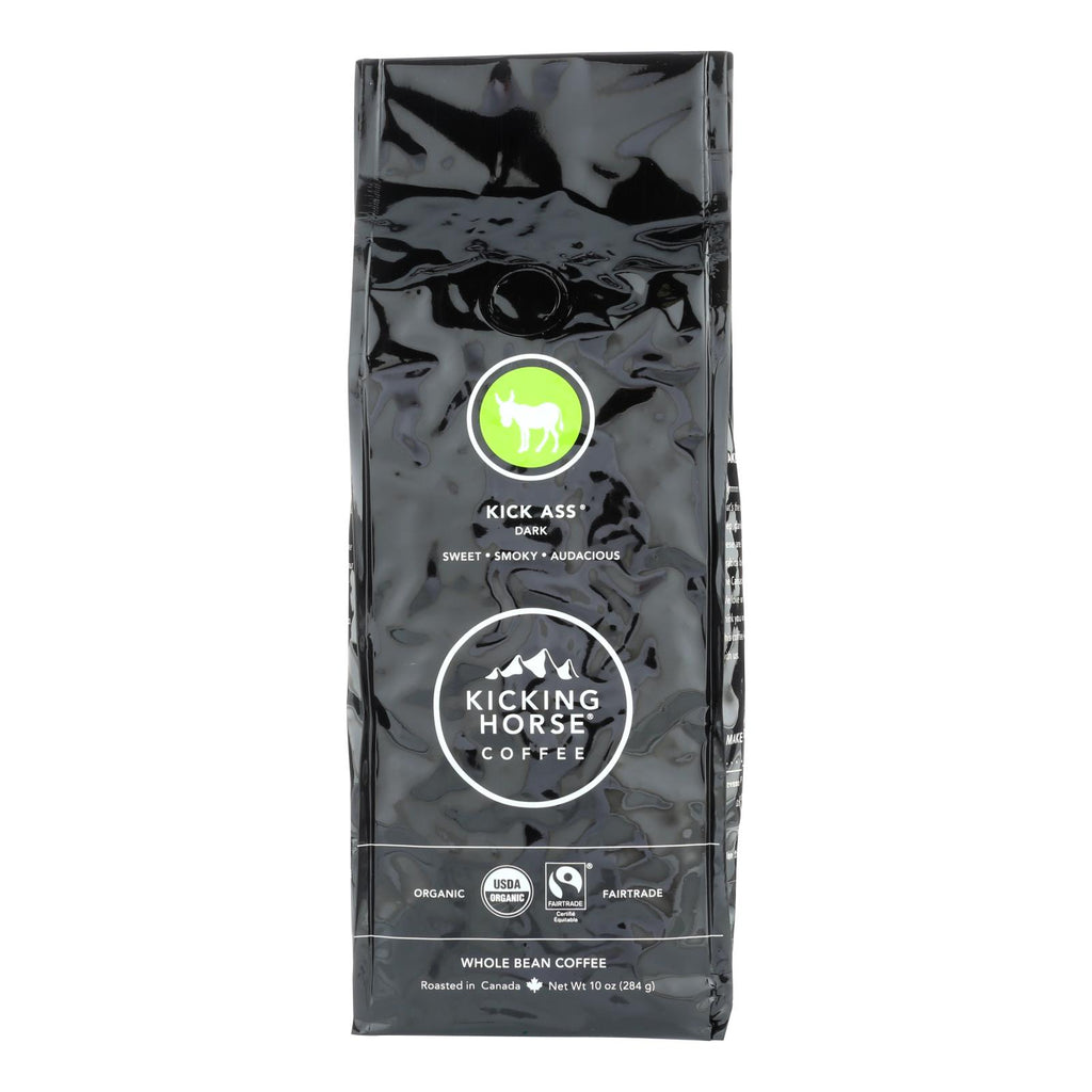 Kicking Horse Coffee - Organic - Whole Bean - Kick Ass - Dark Roast - 10 Oz - Case Of 6 - Lakehouse Foods