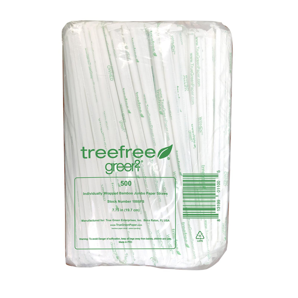 Green 2 - Straws Bamboo Paper Jmbo - Case Of 12 - 500 Ct - Lakehouse Foods