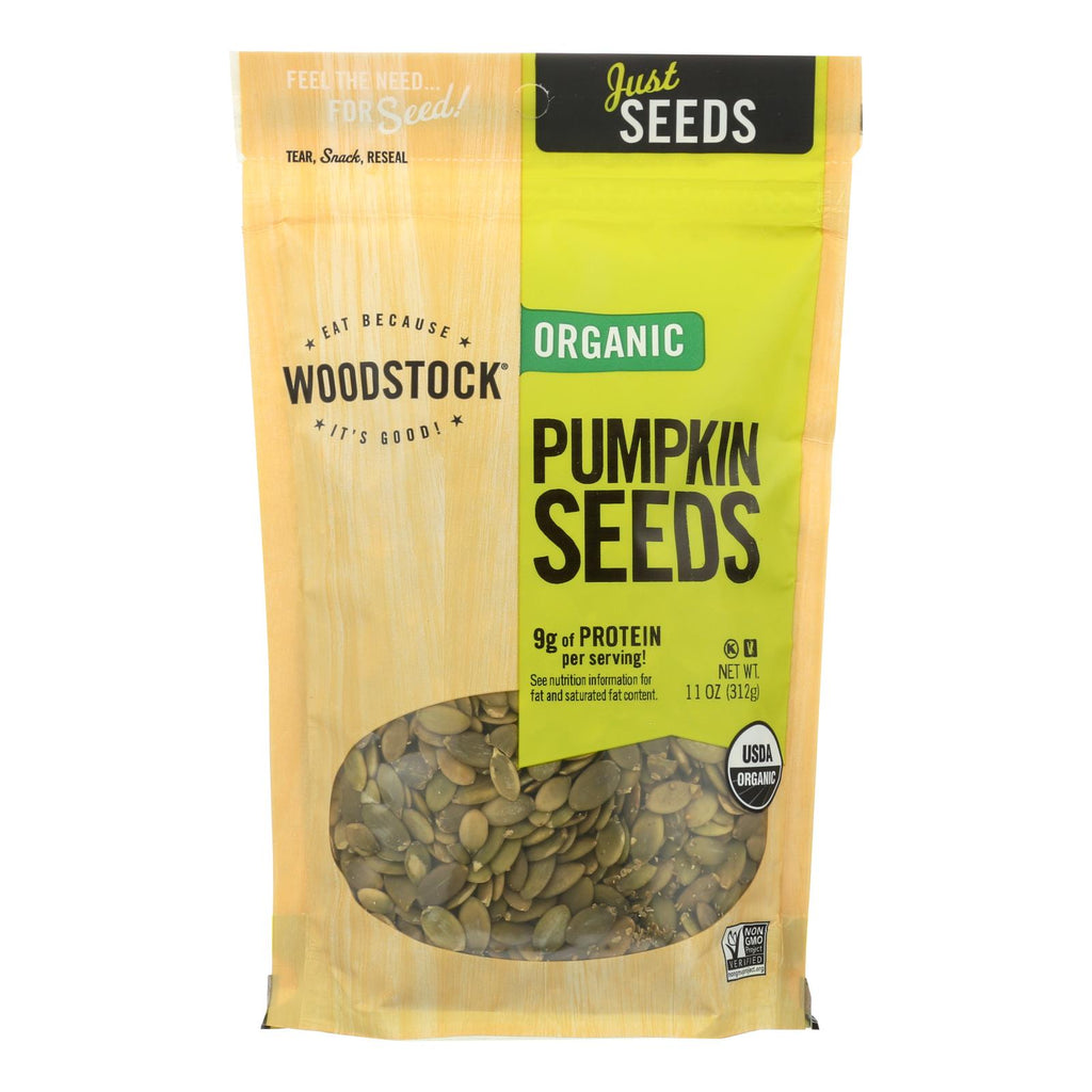 Woodstock Organic Shelled And Unsalted Pumpkin Seeds - Case Of 8 - 11 Oz - Lakehouse Foods
