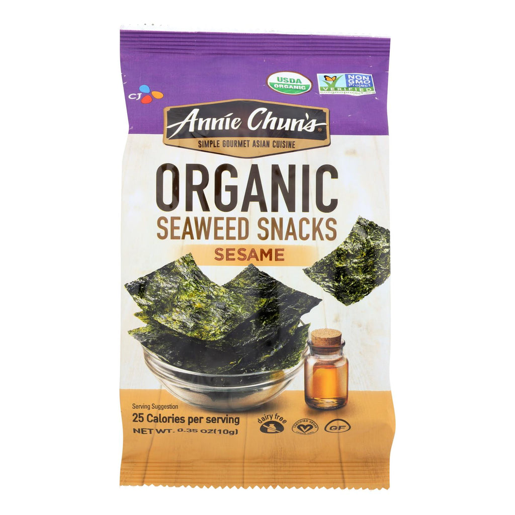Annie Chun's Organic Seaweed Snacks Sesame - Case Of 12 - 0.35 Oz. - Lakehouse Foods