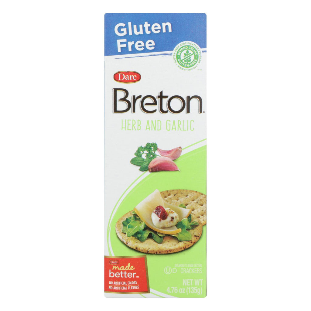 Breton-dare - Crackers - Herb And Garlic - Case Of 6 - 4.76 Oz. - Lakehouse Foods
