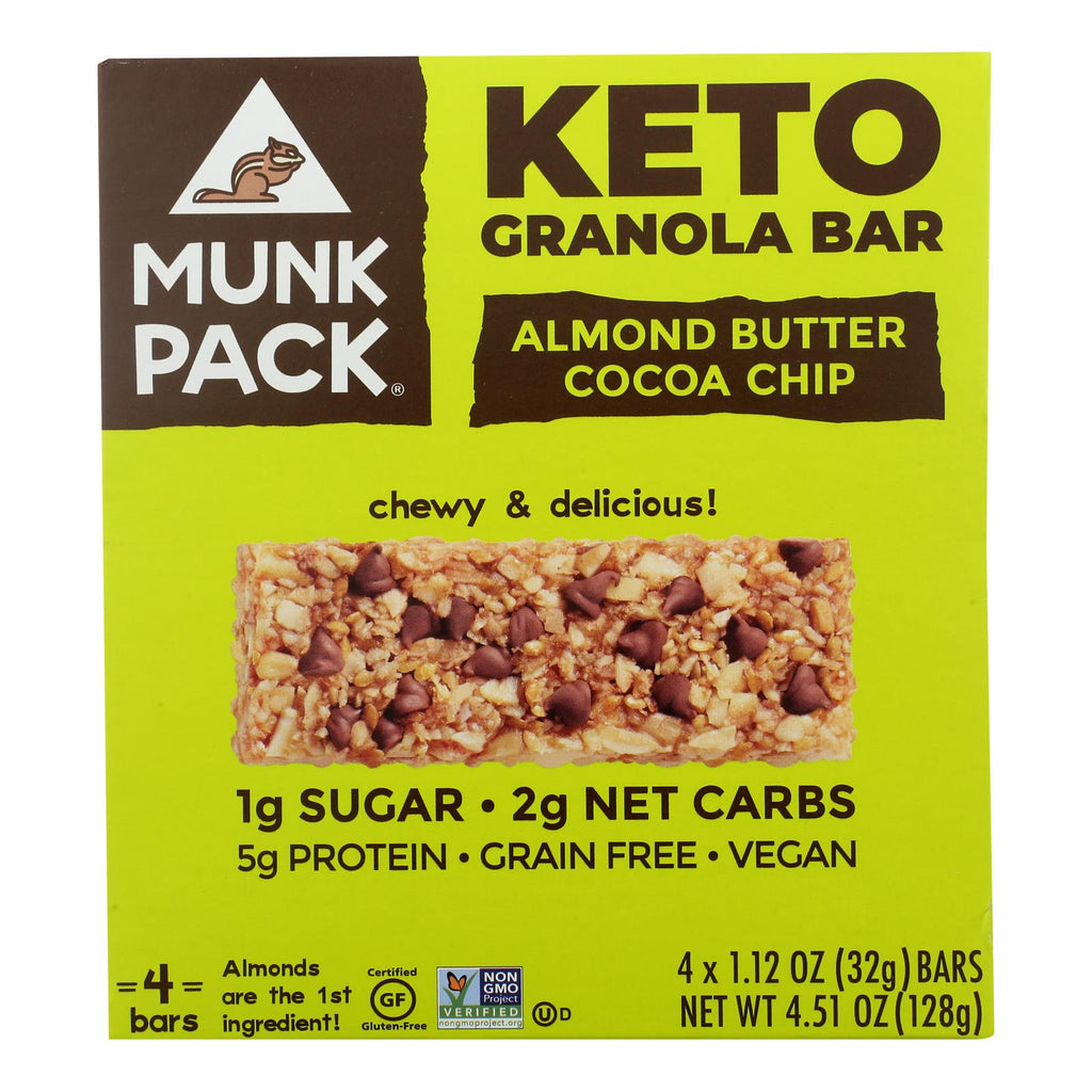 Munk Pack - Green Bar Keto Almond Butter Coco - Case Of 6 - 4-1.12oz - Lakehouse Foods