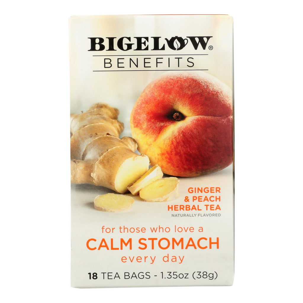 Bigelow Tea Tea - Ginger Peach Stedy Stomach - Case Of 6 - 18 Bag - Lakehouse Foods