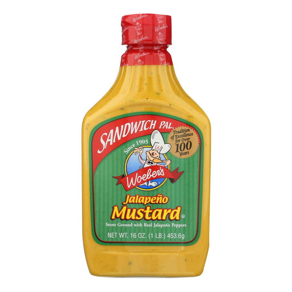 Woeber's Sandwich Pal Mustard - Jalapeno - Case Of 6 - 16 Oz. - Lakehouse Foods