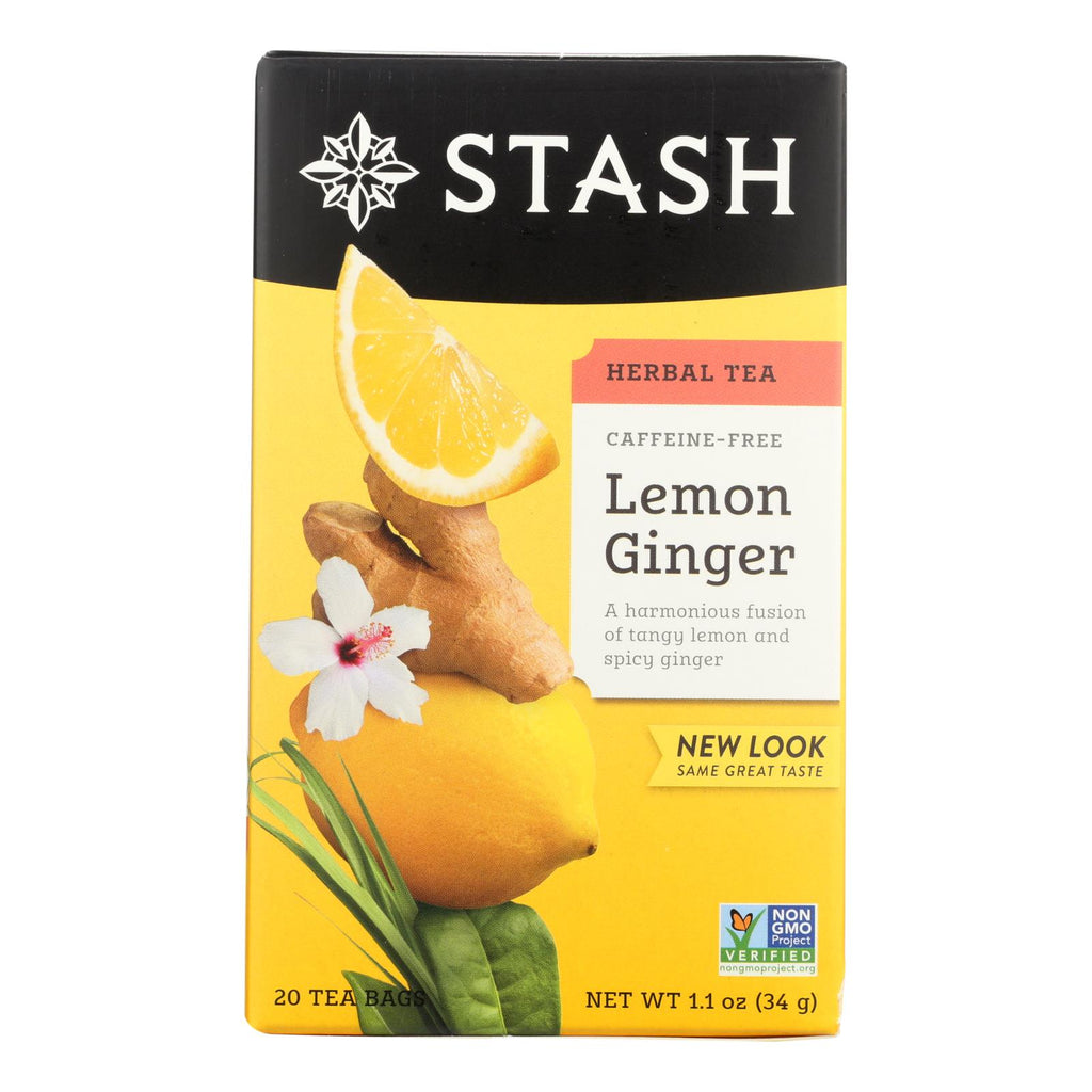Stash Tea - Herbal - Lemon Ginger - 20 Bags - Case Of 6 - Lakehouse Foods