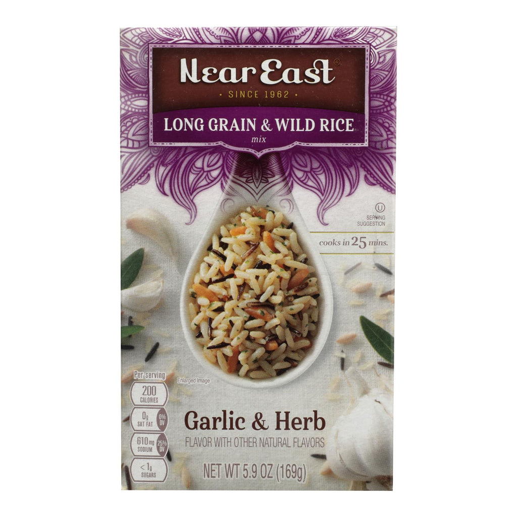 Near East Long Grain & Wild Rice - Garlic - Case Of 12 - 5.9 Oz - Lakehouse Foods
