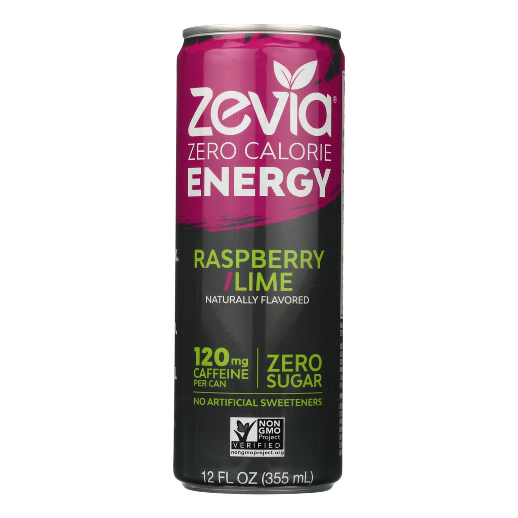 Zevia Zero Calorie Energy Drink - Raspberry-lime - Case Of 12 - 12 Fl Oz - Lakehouse Foods