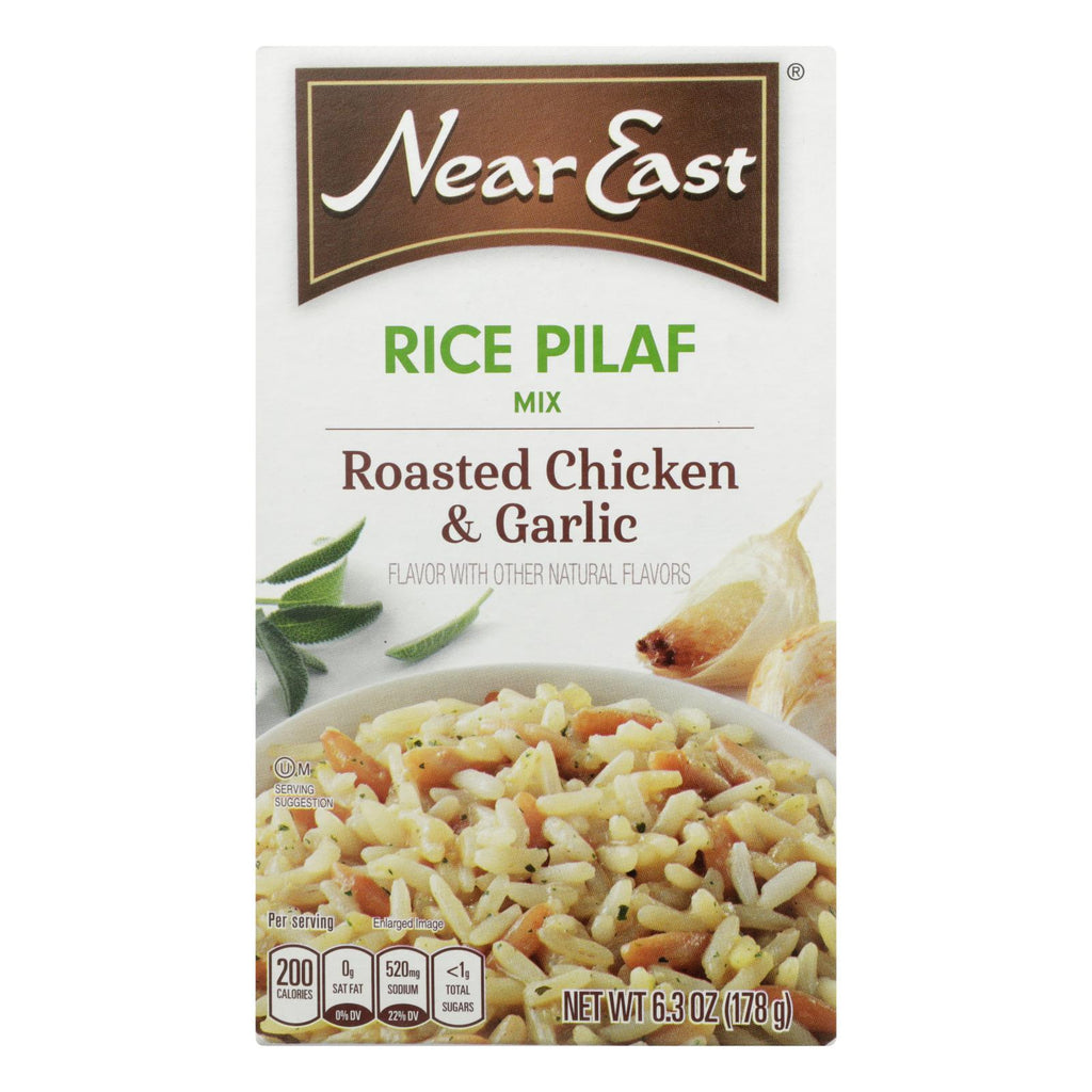 Near East Rice Pilaf Mix - Chicken And Garlic - Case Of 12 - 6.3 Oz. - Lakehouse Foods