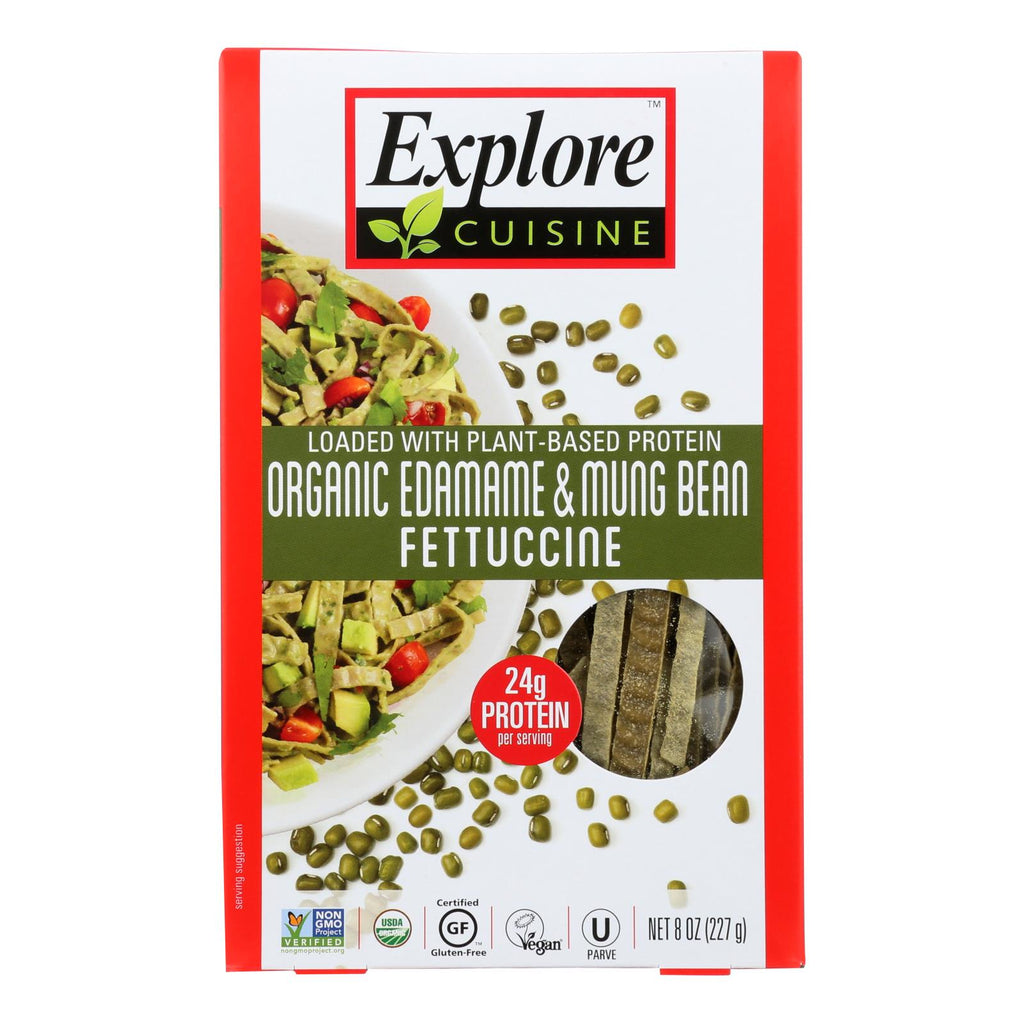 Explore Cuisine - Fettuccine Pasta - Edamame & Mung Bean - Case Of 6 - 8 Oz. - Lakehouse Foods