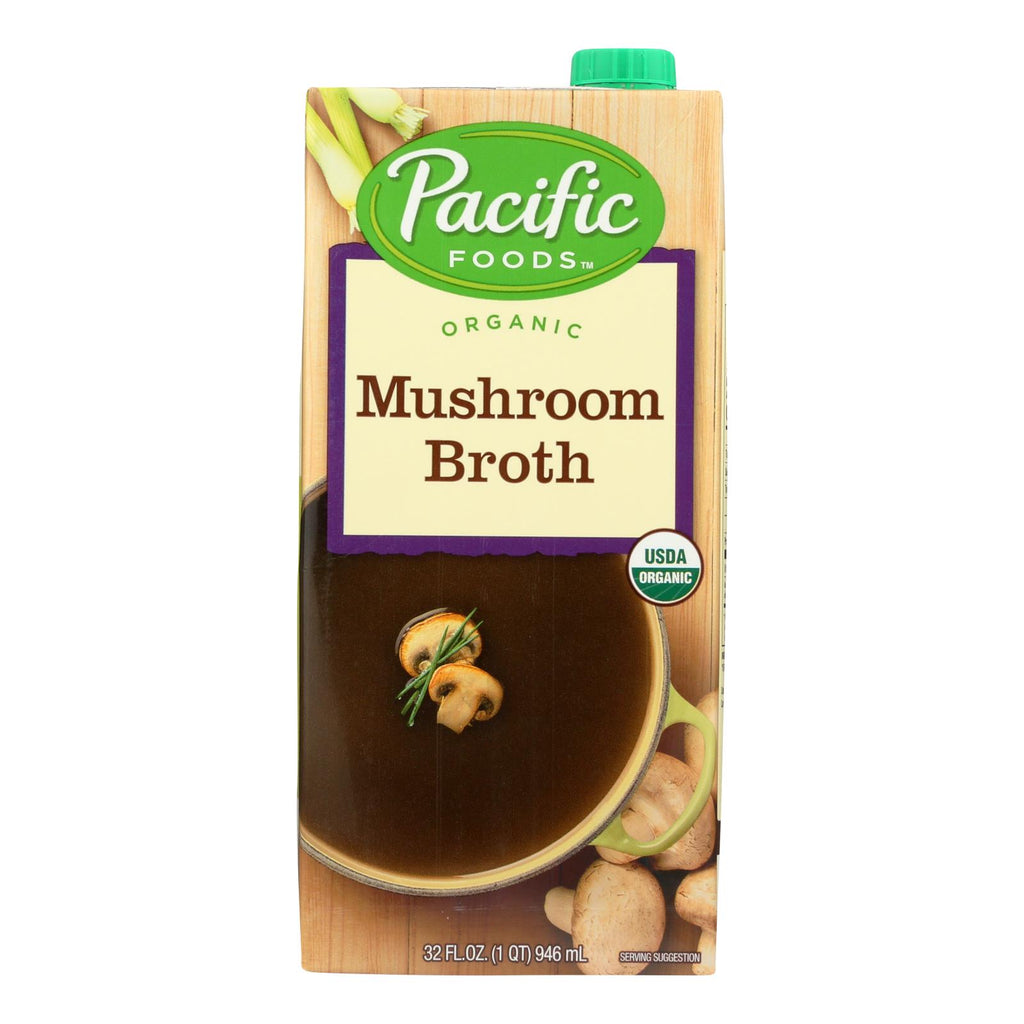 Pacific Natural Foods Mushroom Broth - Organic - Case Of 12 - 32 Fl Oz. - Lakehouse Foods